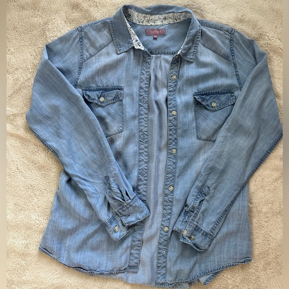 EUC Denim Chambray Shirt, Size L